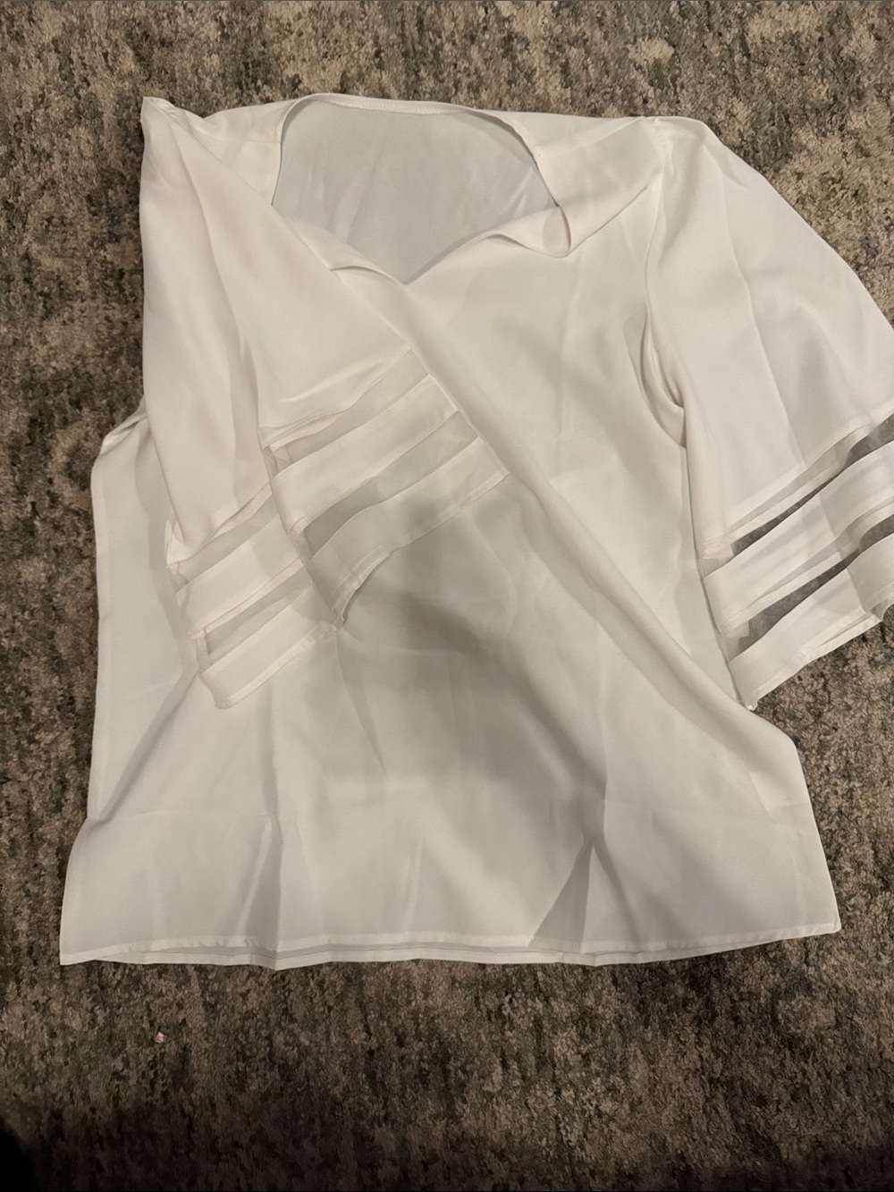 Women’s White Sheer Sleeve Blouse